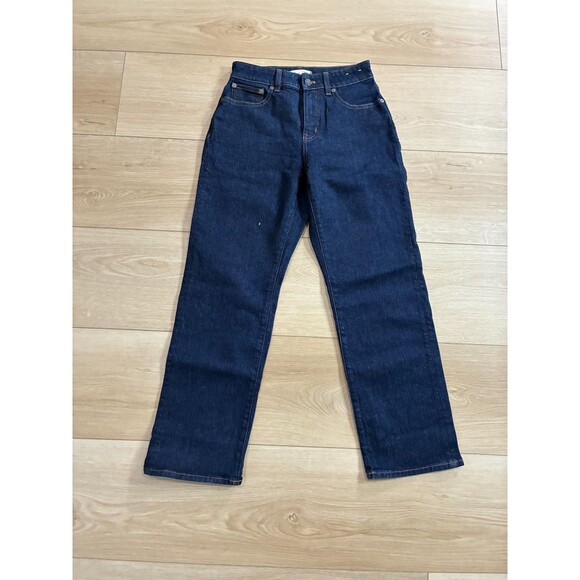 Madewell Denim - Madewell Women's High Rise Straight Leg Denim Pants Dark Blue 26P